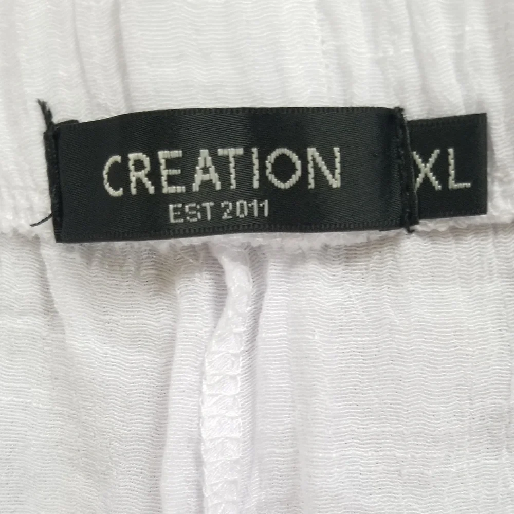 Creation Women's White Resortwear Boho Layered Pants‎ Size XLarge